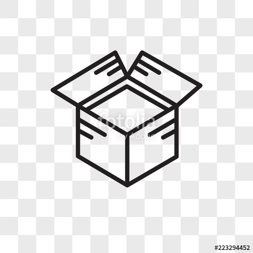 500x500 Box Vector Icon Isolated On Transparent Background, Box Logo