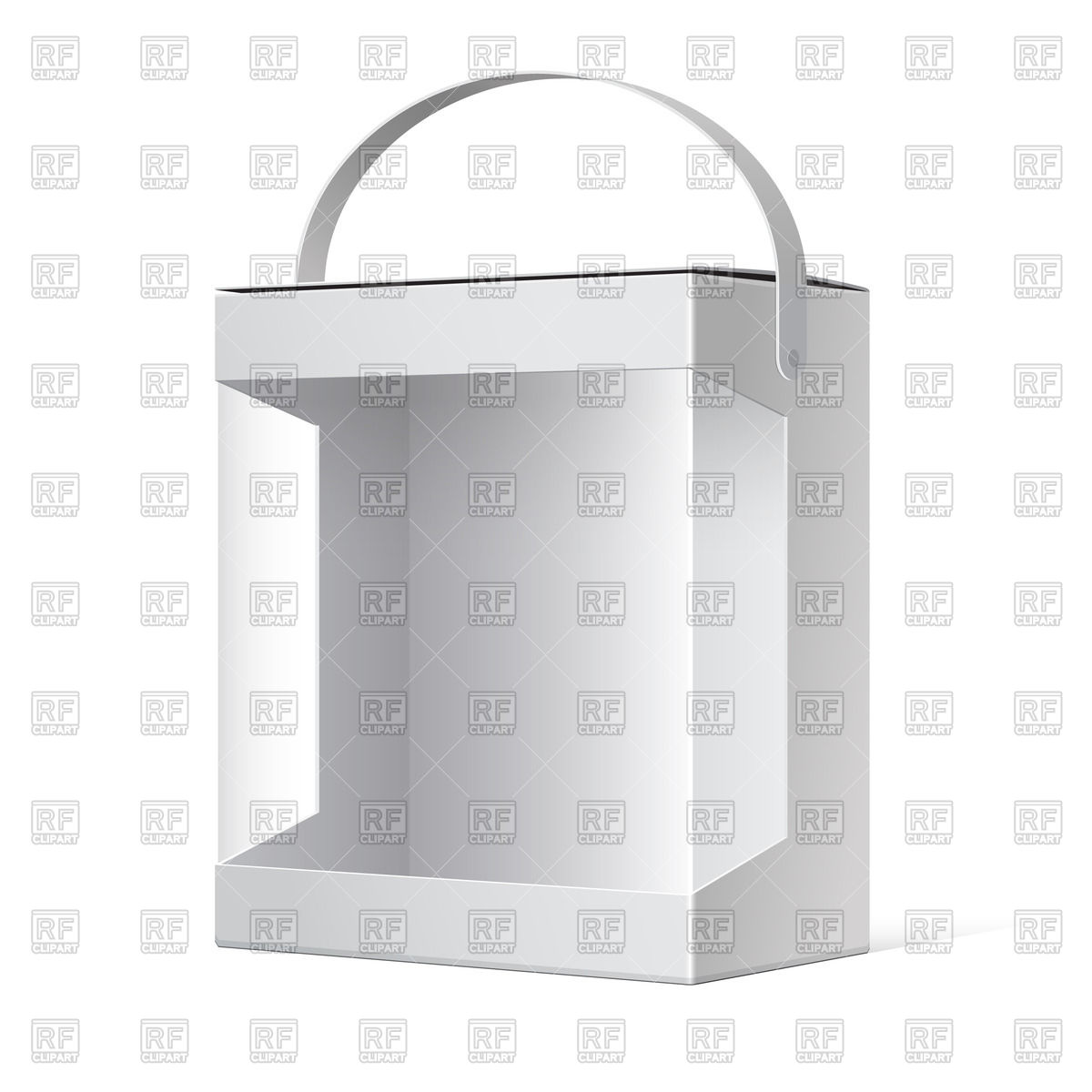 1200x1200 Cardboard Box With Handle And Transparent Plastic Window Vector