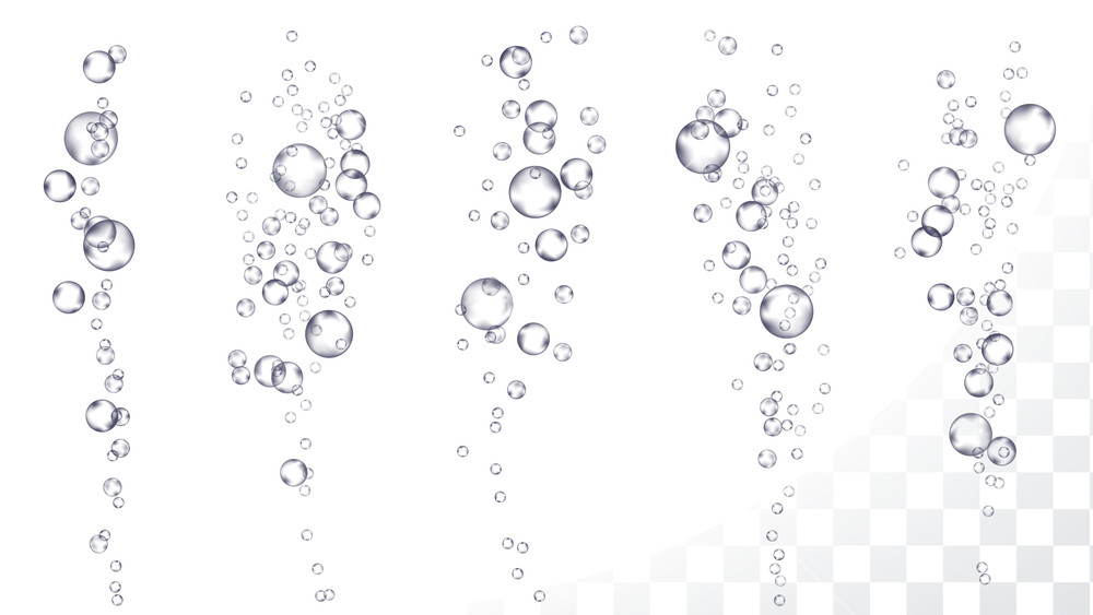 1000x563 Underwater Bubbles Vector Air Stream In Sea, Aquarium