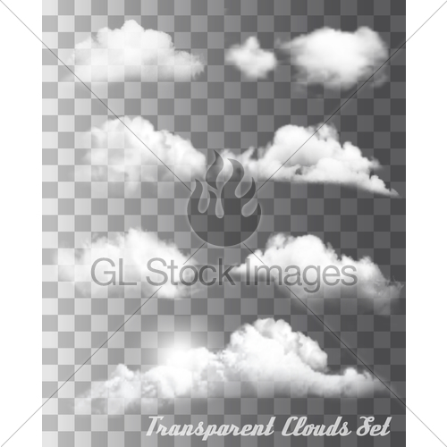 500x500 Set Of Transparent Different Clouds Vector Gl Stock Images