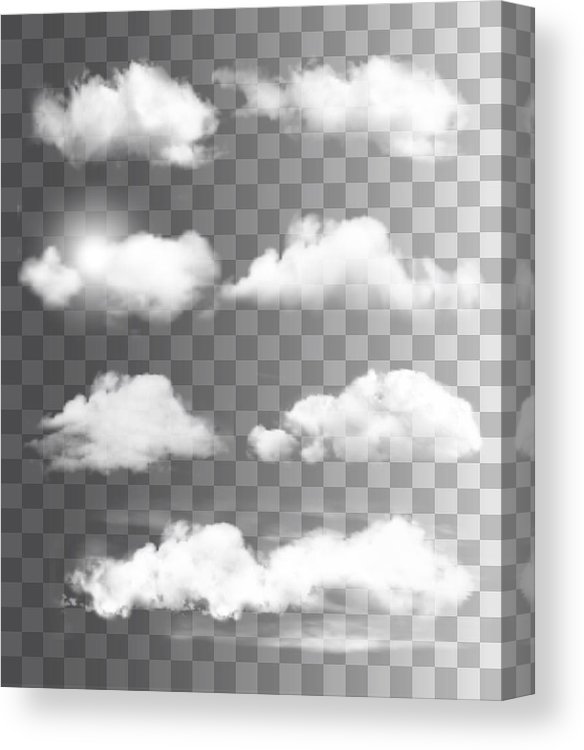 584x750 Set Of Transparent Different Clouds Vector Canvas Print Canvas
