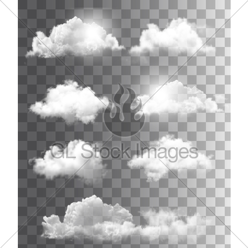500x500 Set Of Transparent Different Clouds Vector Gl Stock Images