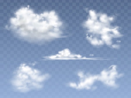 450x338 Set Of Transparent Different Clouds Vector Illustration Royalty