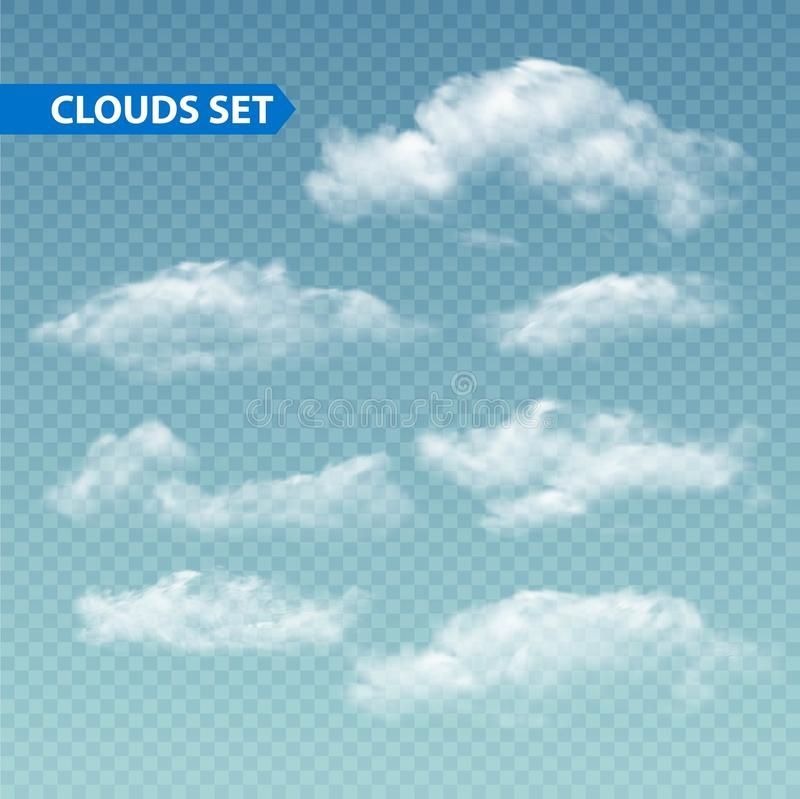 800x799 Set Of Transparent Different Clouds Vector Illustration