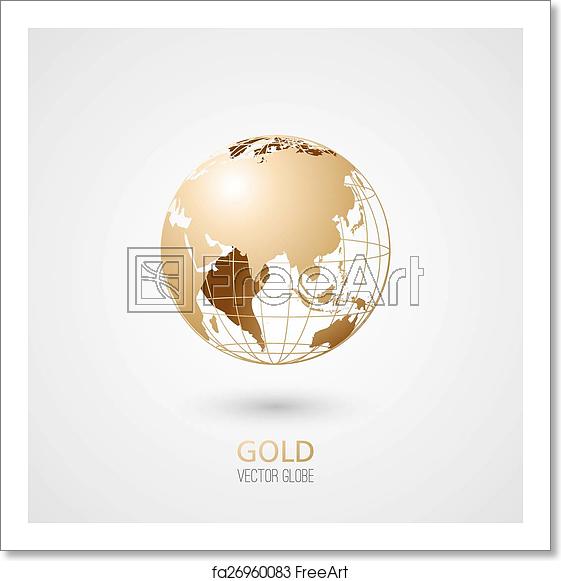 561x581 Free Art Print Of Golden Globe Golden Transparent Globe Isolated
