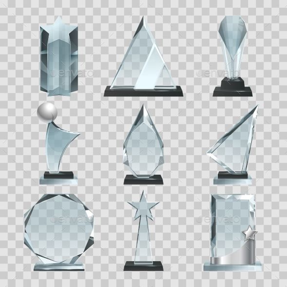 590x590 Crystal Glass Trophy Or Awards On Transparent Background Glass