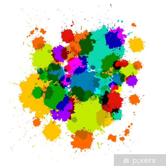 700x700 Colorful Transparent Vector Stains, Blots, Splashes Wall Mural