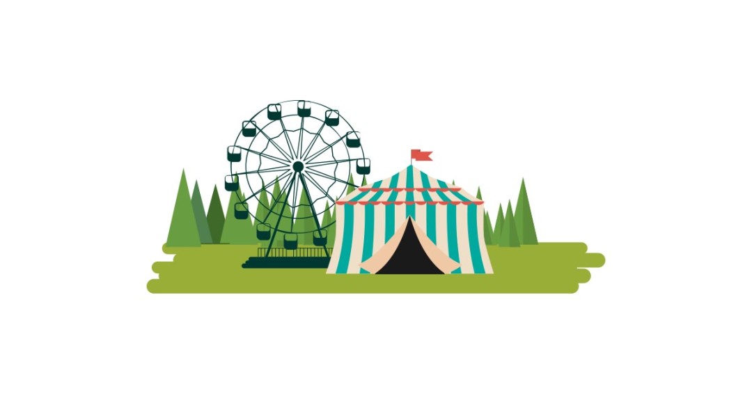1080x565 Circus Tent And Carousel Wheel Vector And Transparent Png