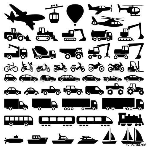 500x500 Transport Icon Collection