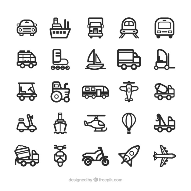 626x626 Transport Icons Vector Free Download