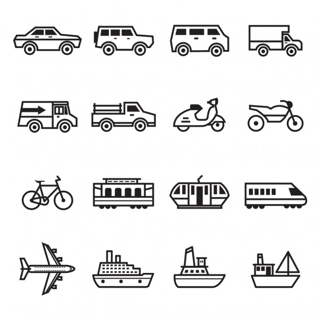 626x626 Transport Icons Collection Vector Free Download