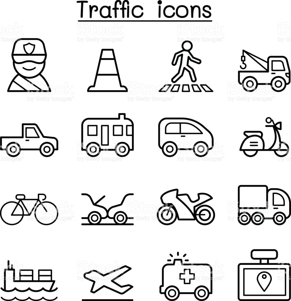 990x1024 Transportation Icon Set