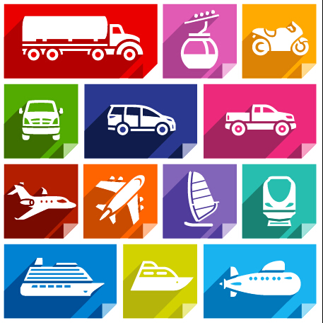 457x456 Various Transport Icons Set Vector Free Download