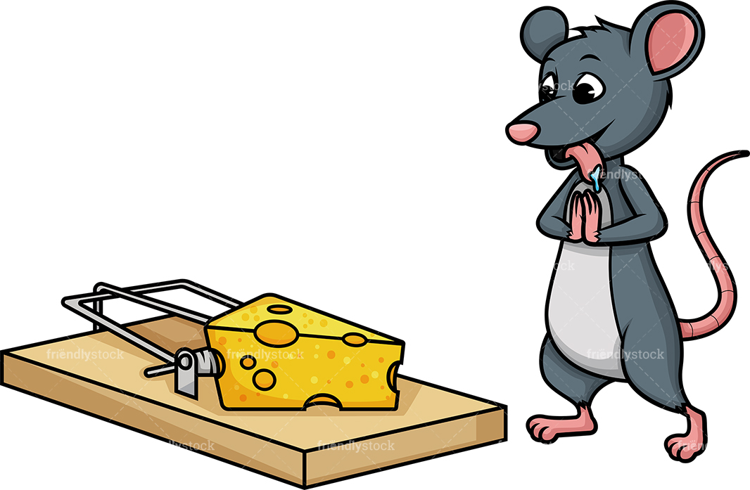 1066x697 Mouse Standing Near Trap Cartoon Clipart Vector
