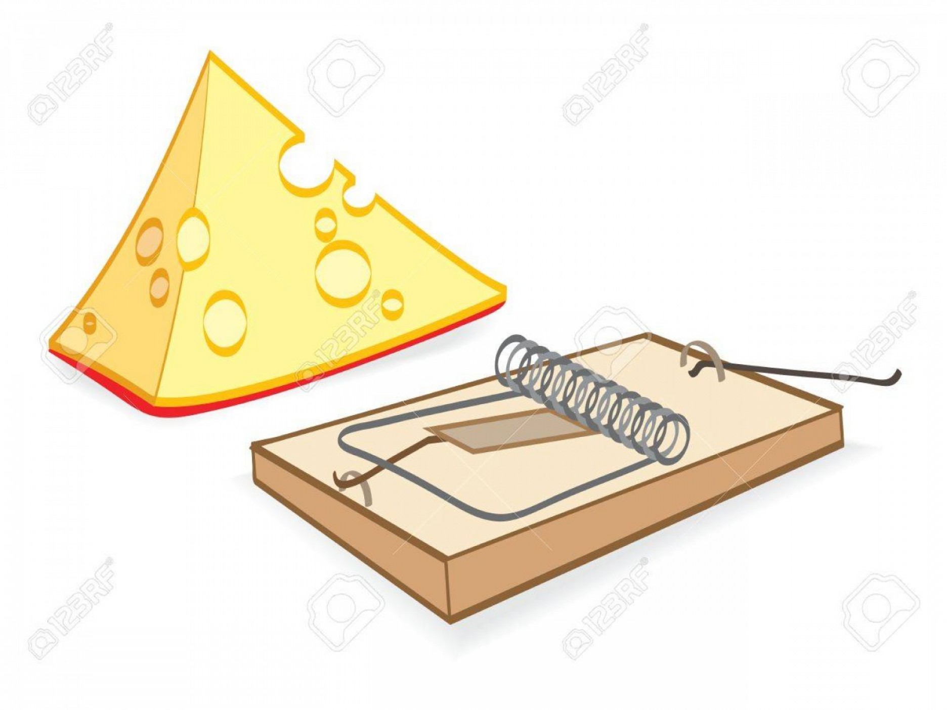 1872x1404 Photoa Piece Of Cheese And Mouse Trap Vector Illustration
