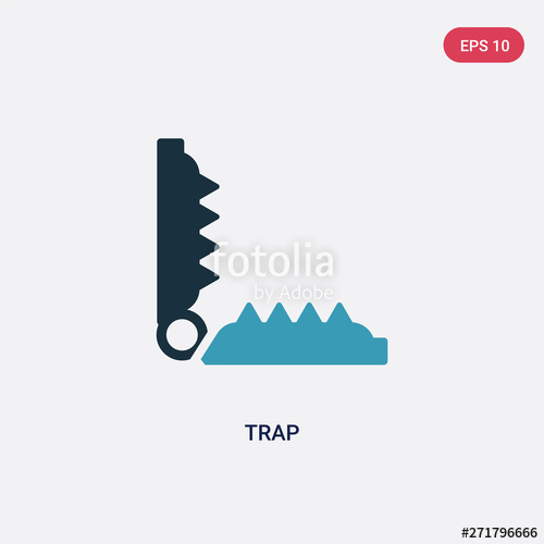 500x500 Two Color Trap Vector Icon From Animals Concept Isolated Blue