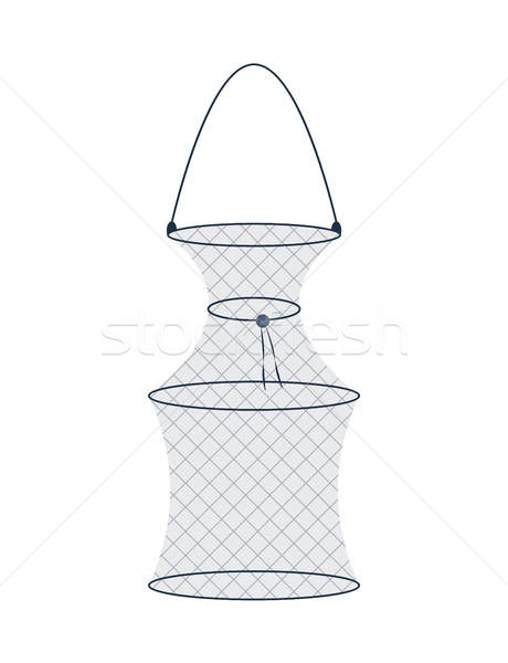 460x600 Fyke Hoop Net Fishing Trap Vector Illustration Vector Illustration
