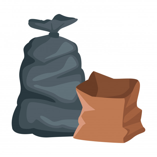 626x626 Garbage Bag And Paper Bag Vector Premium Download
