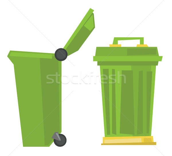 600x543 Large Trash Cans Vector Illustration Vector Illustration Andrei
