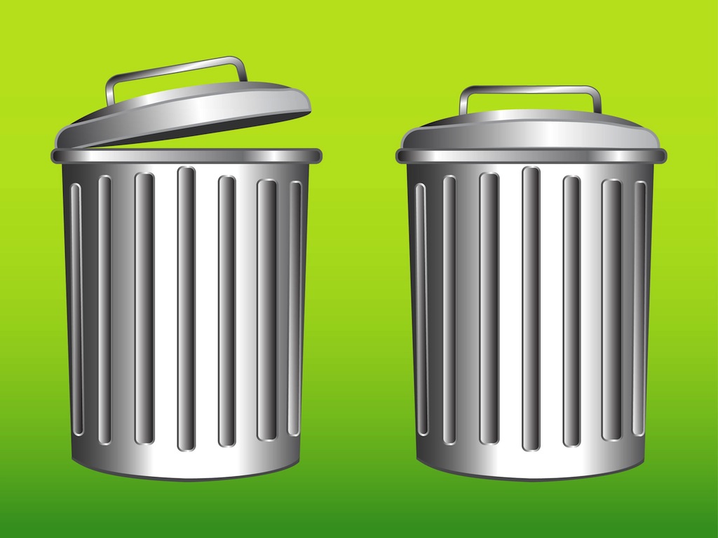 1024x768 Metal Trash Bins Vector Art Graphics