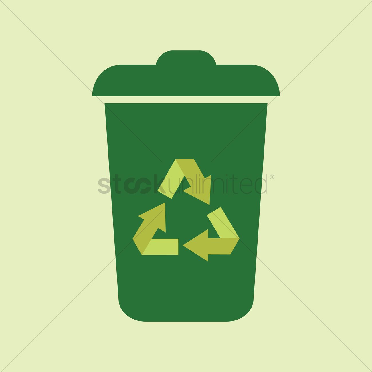 1300x1300 Recycle Trash Bin Vector Image