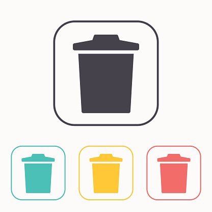 416x416 Trash Bin Vector Color Icon Set Stock Vectors