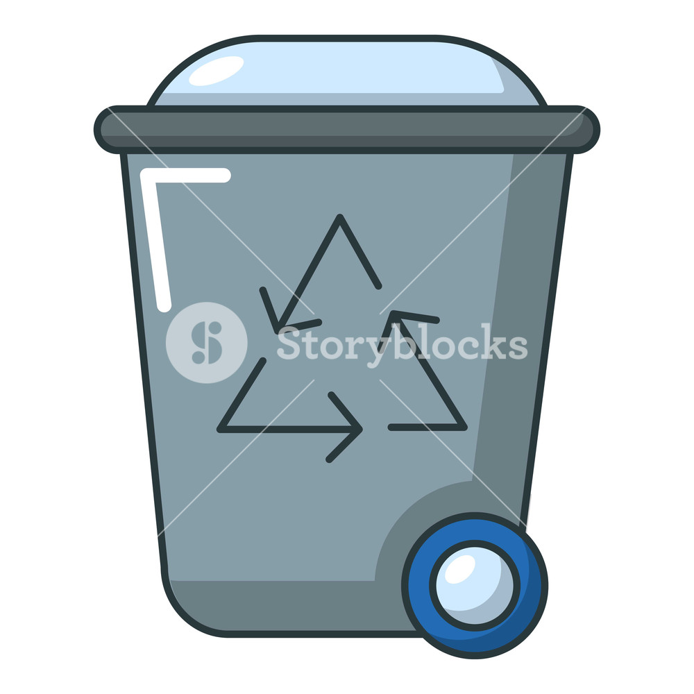 1000x1000 Trash Bn Cartoon Illustration Of Trash Bin Vector Icon