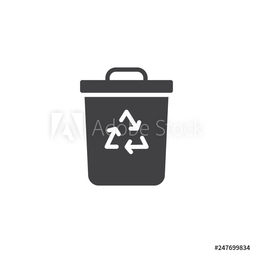 500x500 Trash Bin Vector Icon Filled Flat Sign For Mobile Concept And Web