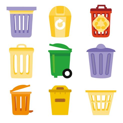 490x490 Waste Bakset Or Trash Can Vector