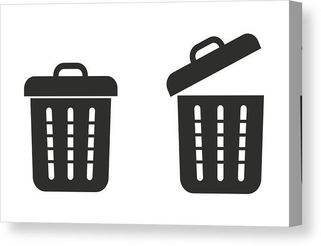 661x507 Trash Can Vector Icon Canvas Print Canvas Art