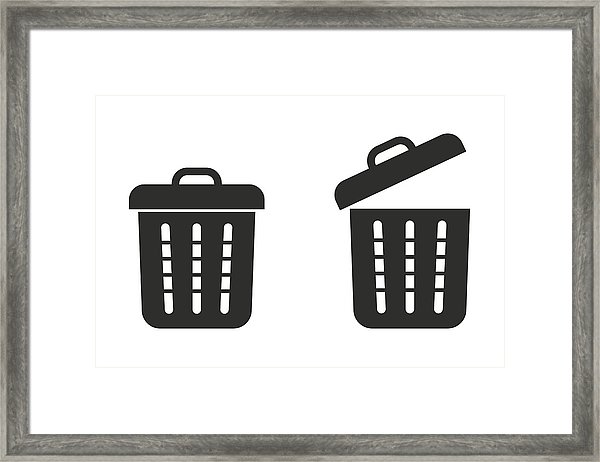 600x462 Trash Can Vector Icon Framed Print