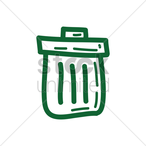 600x600 Trash Can Vector Image