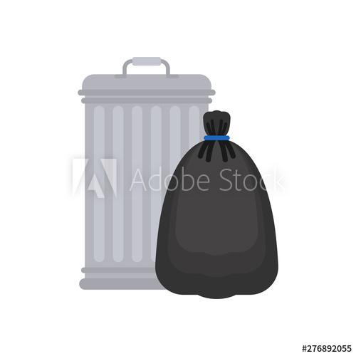 500x500 Trashcan And Garbage Bag Trash Can And Black Sack Rubbish Bin