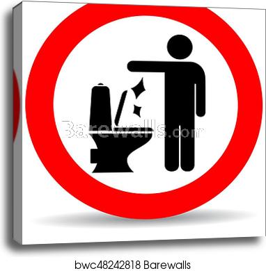 382x390 Toilet Is Not A Trash Can, Vector Sign, Canvas Print Barewalls