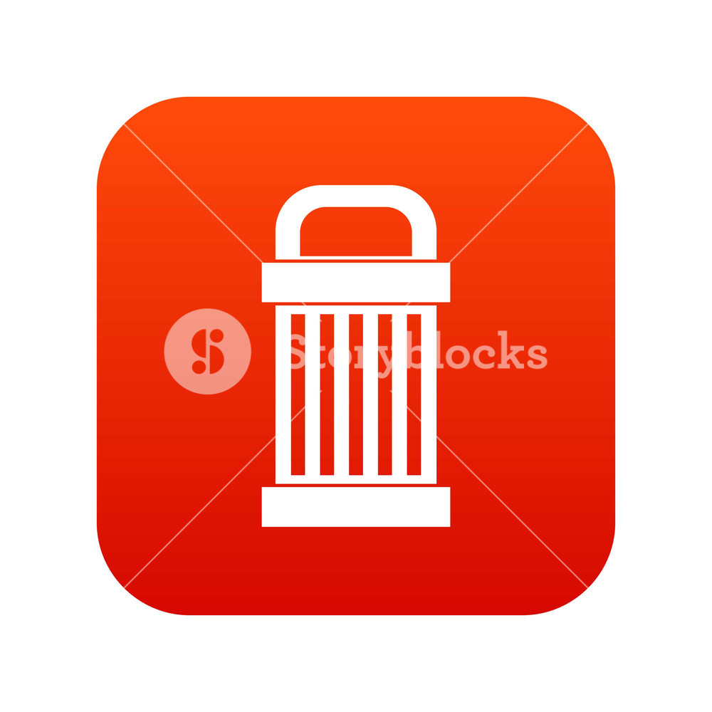 1000x1000 Trash Icon Digital Red For Any Design Isolated On White Vector