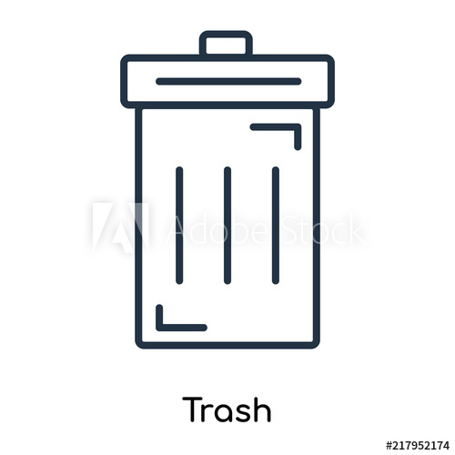 500x500 Trash Icon Vector Isolated On White Background, Trash Sign Thin