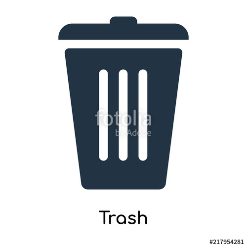 500x500 Trash Icon Vector Isolated On White Background, Trash Sign Stock