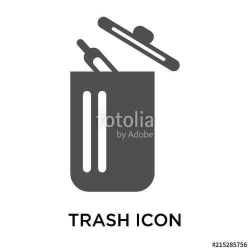 500x500 Trash Icon On White Background Modern Icons Vector Illustration