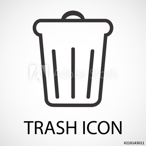 500x500 Simple Trash Icon, Vector, Illustration