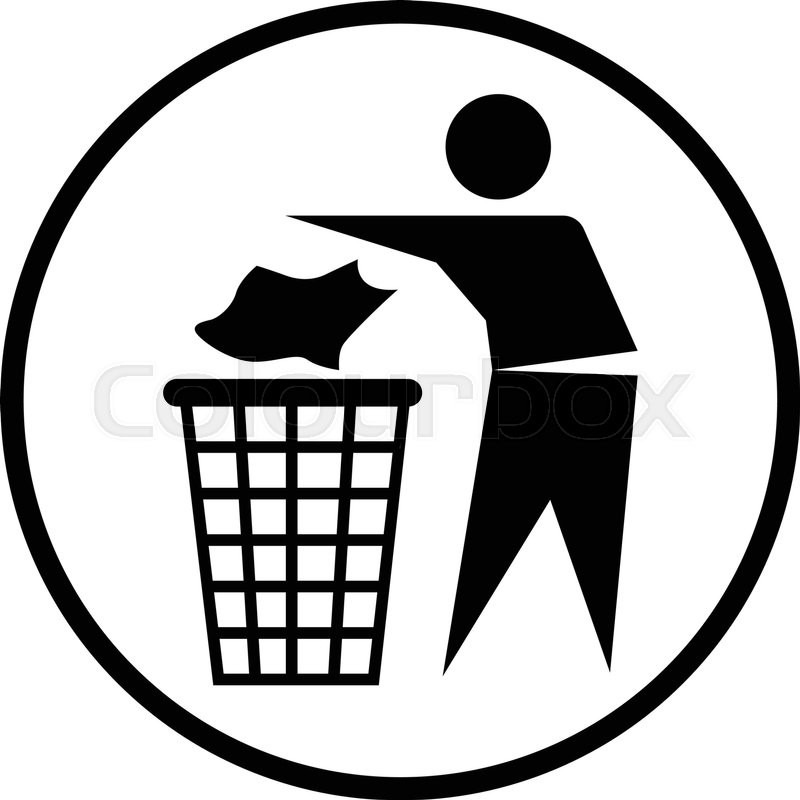 800x800 Throw Out The Trash Icon In Circle Stock Vector Colourbox
