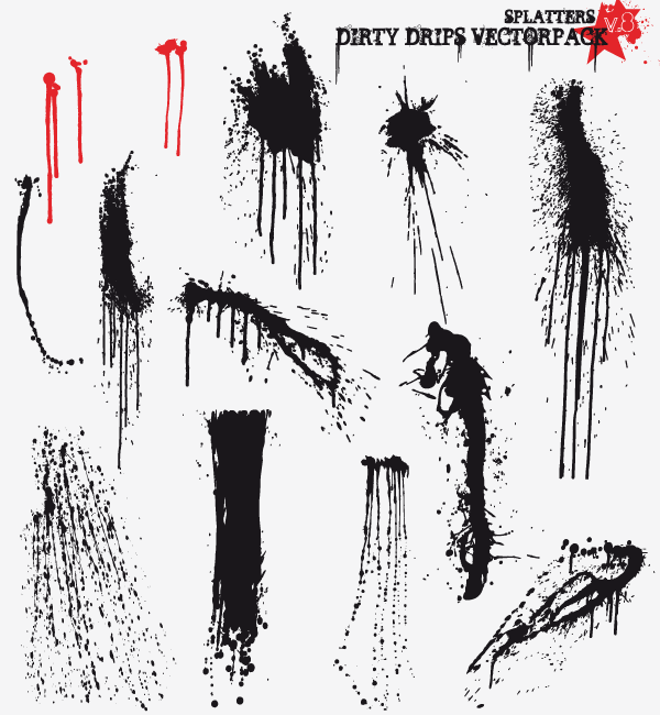 Paint Splatter And Drips Free Vector Pack Free Vectors Trash 600x650 Paint Splatter And Drips Free Vector Pack Free Vectors Trash