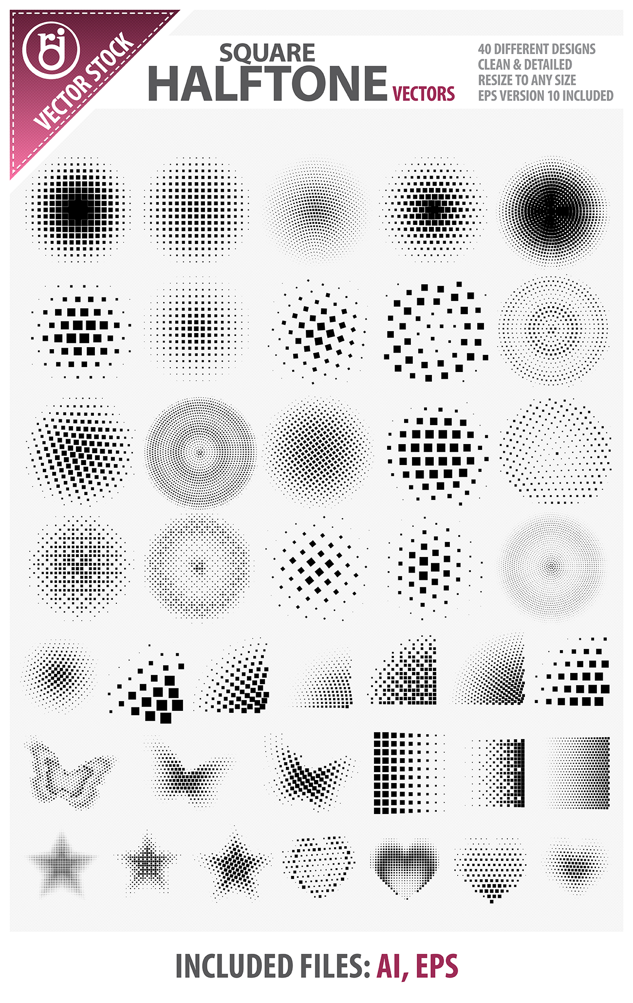 Square Halftone Vectors 1300x2060 Square Halftone Vectors