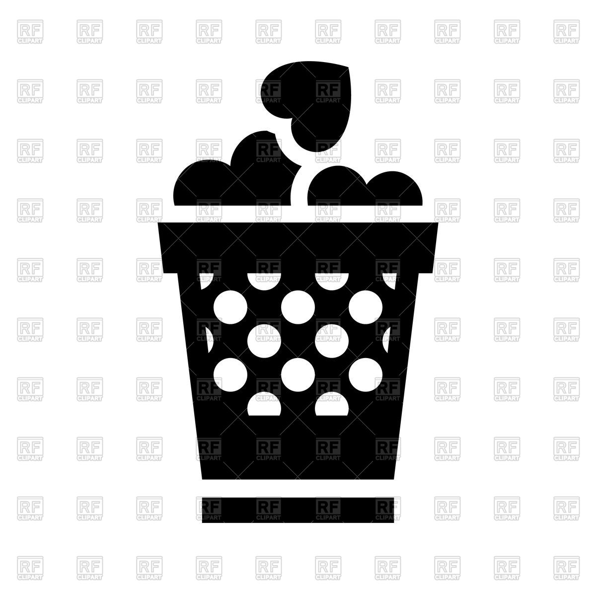 Trash Bin With Hearts Icon On White Background Vector Image 1200x1200 Trash Bin With Hearts Icon On White Background Vector Image