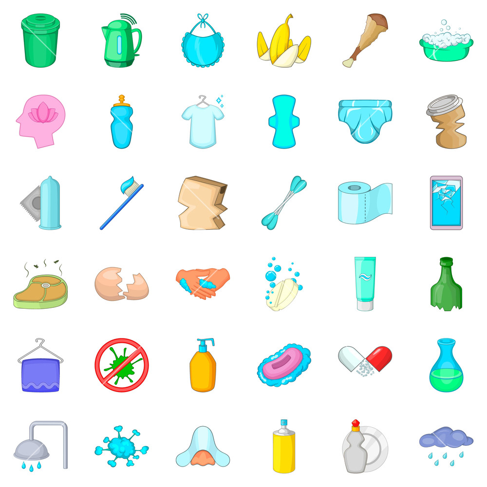 1000x1000 Trash Icons Set Cartoon Style Of Trash Vector Icons For Web