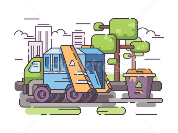Truck Garbage Collect Trash Vector Illustration Jossdiim 600x450 Truck Garbage Collect Trash Vector Illustration Jossdiim
