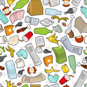 Garbage Seamless Pattern With Trash Banana Peel Vector Clipart 300x300 Garbage Seamless Pattern With Trash Banana Peel Vector Clipart