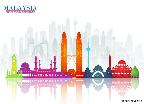 500x360 Malaysia Landmark Global Travel And Journey Paper Background