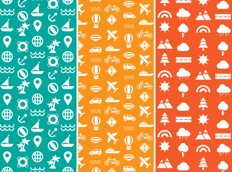 452x336 White Travel Patterns Seamless Background Vector Free Vector