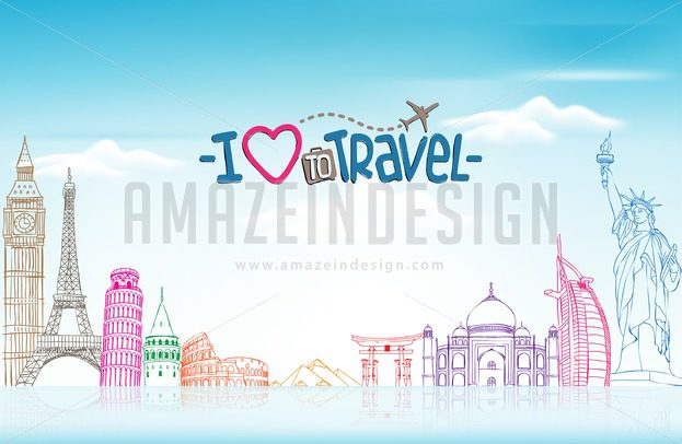 623x406 Travel And Tourism Background Vector Landmarks