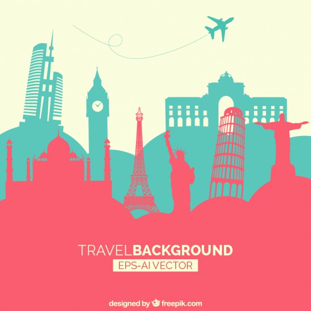 626x626 Travel Background With Monuments Vector Free Download